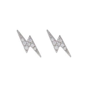 18k White Gold Minimal Diamond Earrings